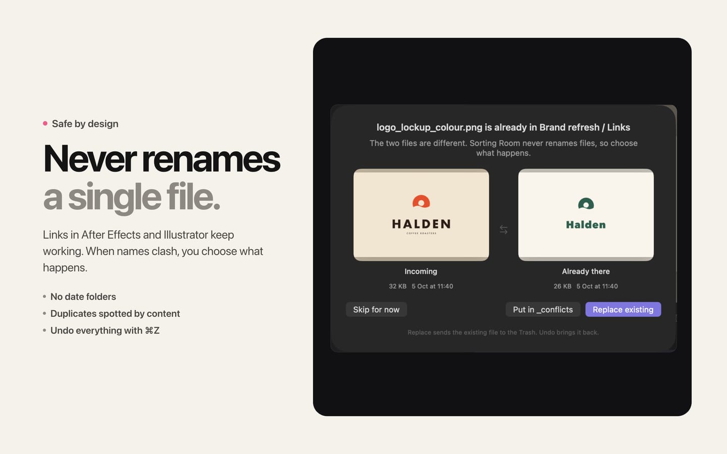 Screenshot 5: Never renames a single file.